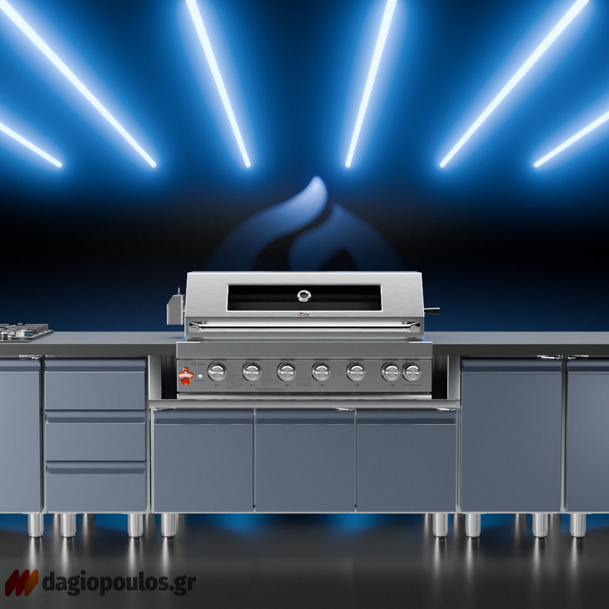 Thermogatz SEMI-PROF TGH-BI-B8B-G BBQ Ψησταριά Υγραερίου 6+1 Εστιών 26.7kW