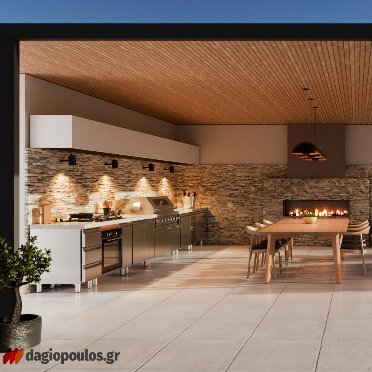 Thermogatz SEMI-PROF TGH-BI-B8B-G BBQ Ψησταριά Υγραερίου 6+1 Εστιών 26.7kW