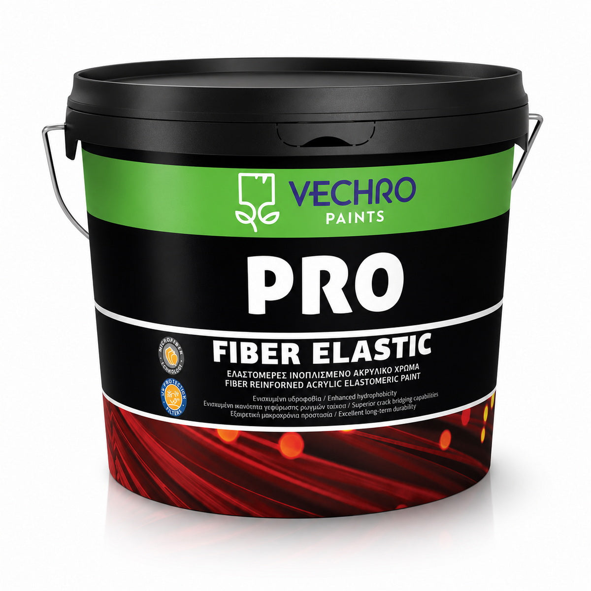 Vechro PRO Fiber Elastic Ινοπλισμένο Ελαστομερές Μονωτικό Χρώμα Εξωτερικής Τοιχοποιίας