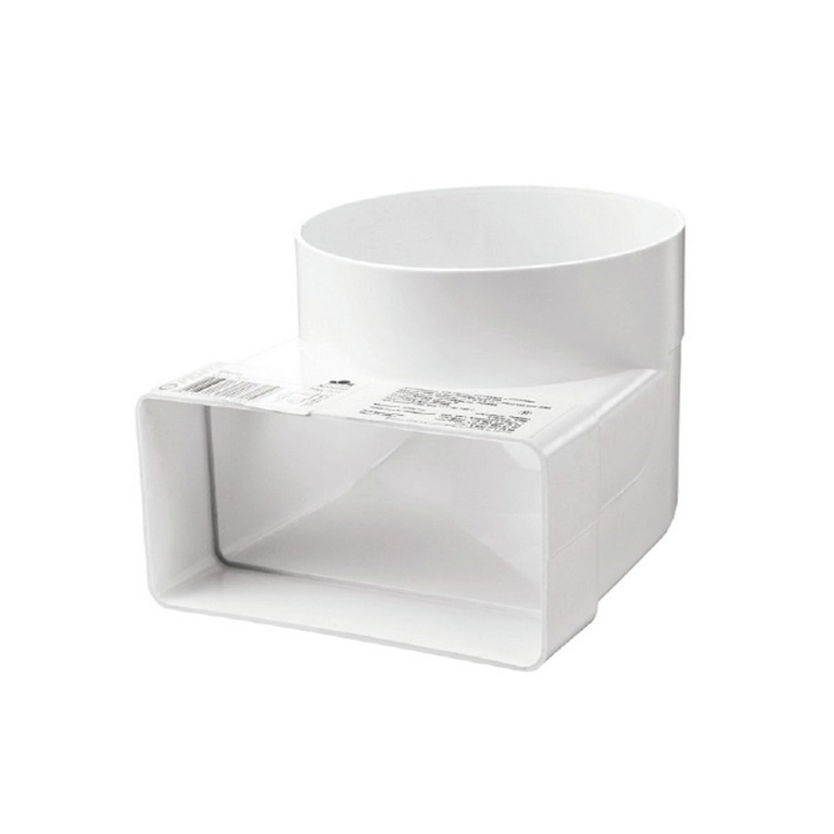 Vents Καμπύλη Γωνία 90° Πλαστική Φ100mm / 110mm x 55mm ΛΕΥΚΗ