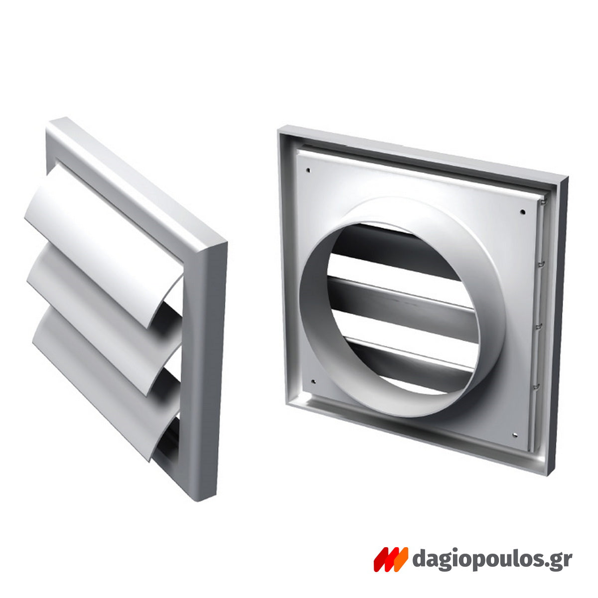 Vents MV 100 J Καπάκι Σχάρα Κλεισίματος Πλαστικό Φ100mm 154mm x 154mm Τετράγωνο ΛΕΥΚΟ