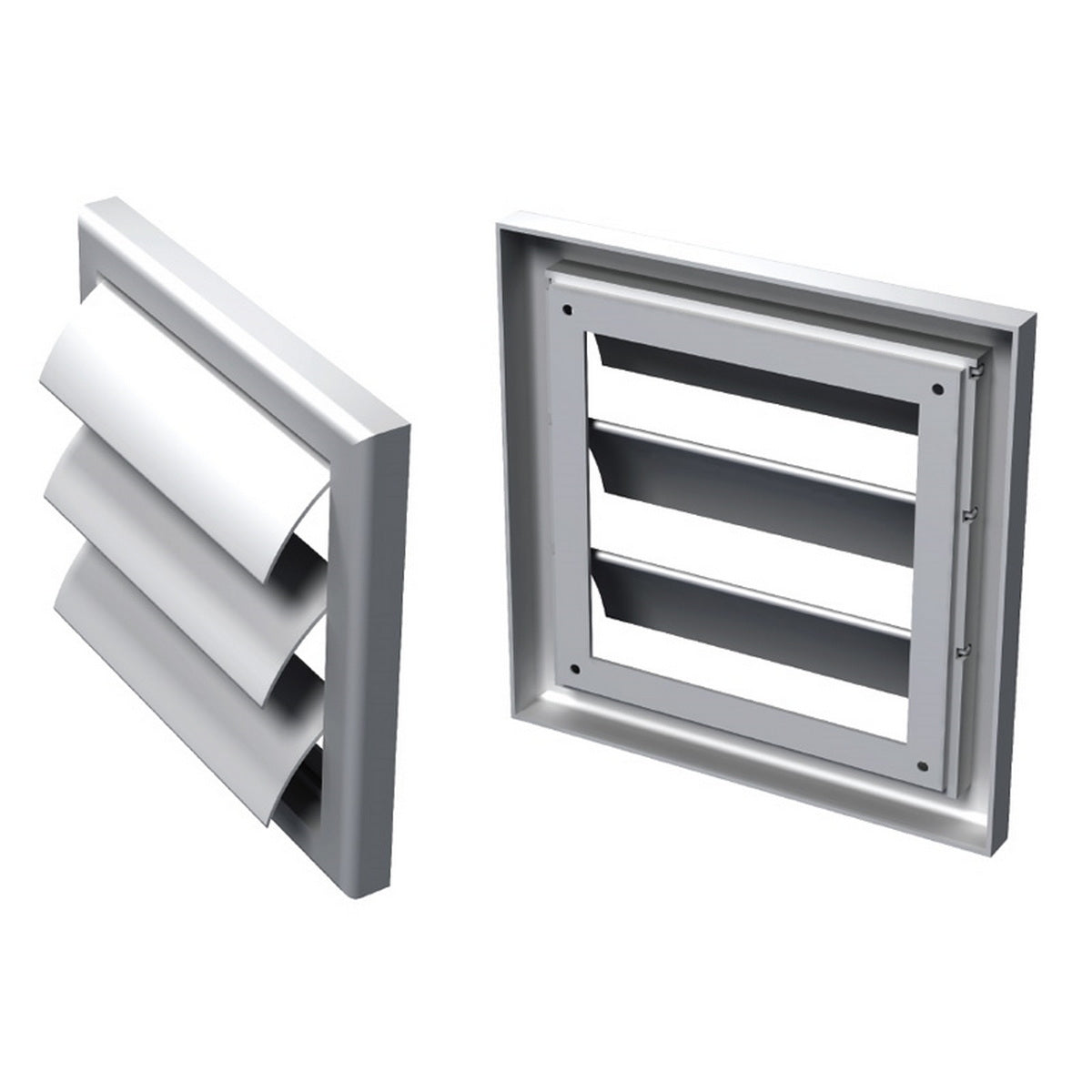 Vents Καπάκι Σχάρα Εξαερισμού Κλεισίματος (Λούβερ) Πλαστικό 154mm x 154mm Τετράγωνο ΛΕΥΚΟ