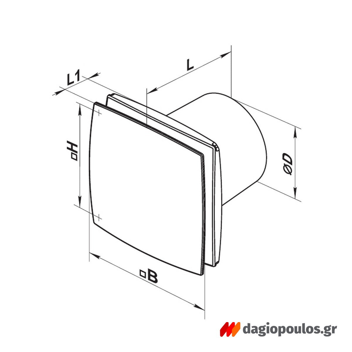 Vents LD 150 Ανεμιστήρας Τοίχου Ηλεκτρικός Κρυφός Φ150mm