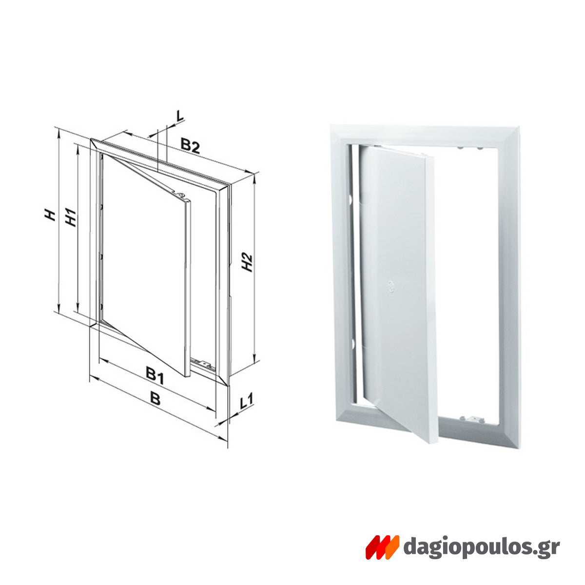 Vents Θυρίδα Πρόσβασης (Επίσκεψης) Ανοιγόμενη Πλαστική 250mm x 400mm ΛΕΥΚΗ