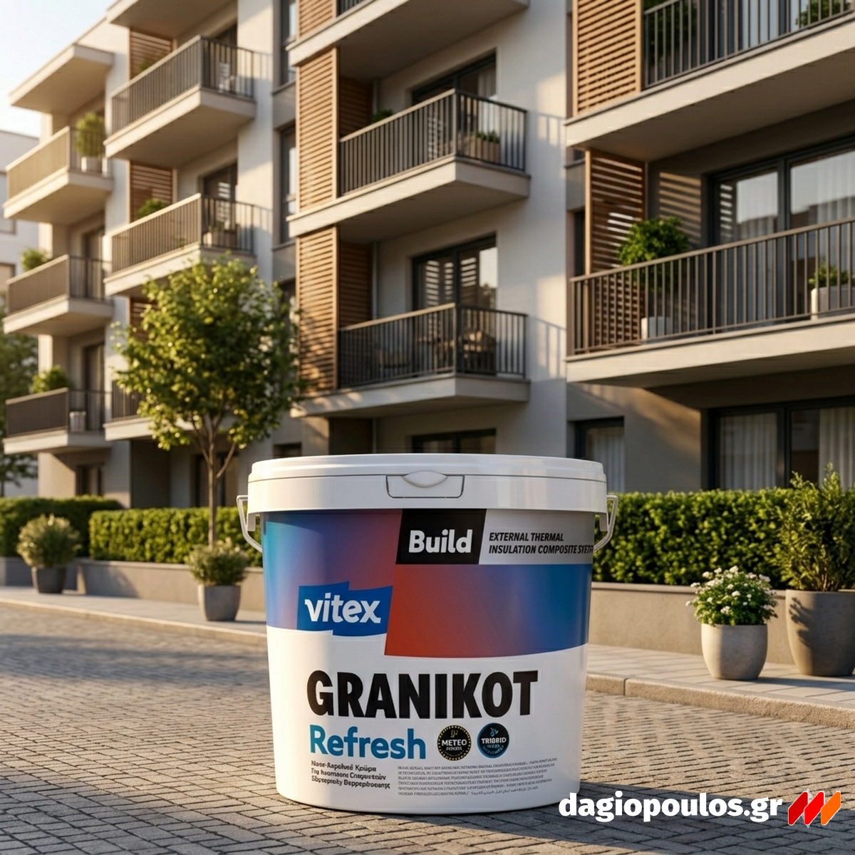 Vitex Granikot Refresh ΝΑΝΟ-Ακρυλικό Χρώμα Για Ανανέωση Επιφανειών Εξωτερικής Θερμομόνωσης