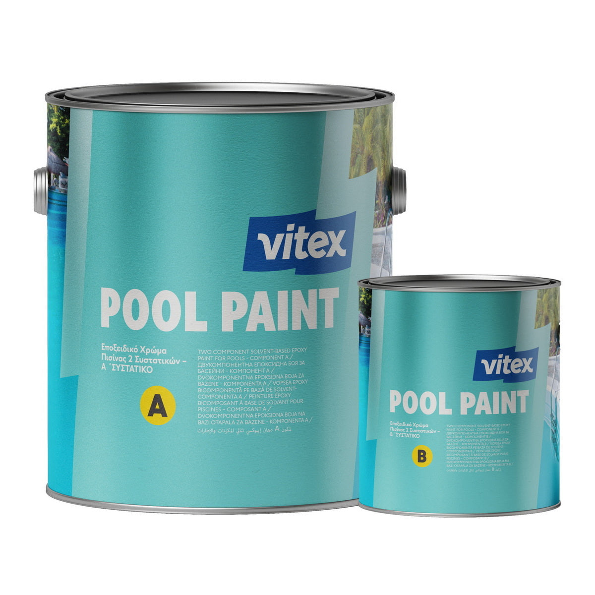 Vitex Pool Paint Εποξειδικό Χρώμα Πισίνας Διαλύτου 2 Συστατικών ΛΕΥΚΟ 3.5Ltr