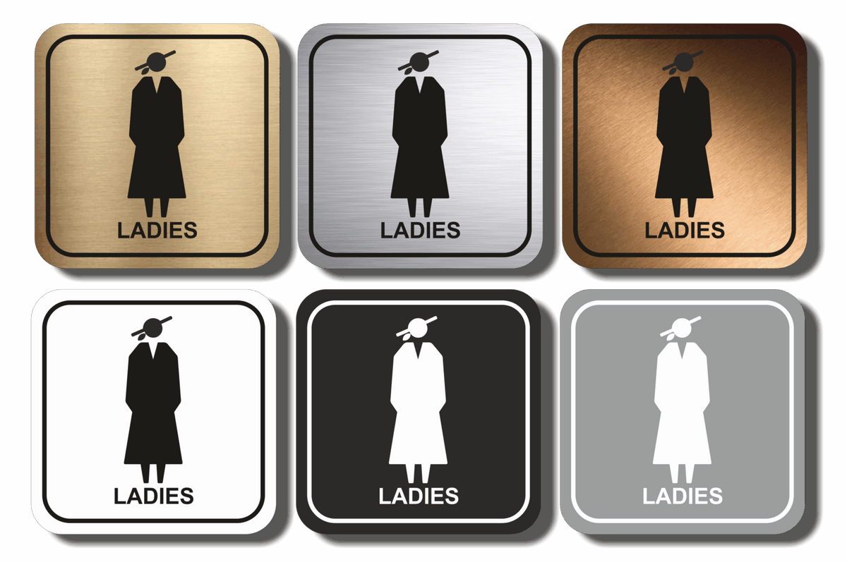 Πινακίδα Σήμανσης WC Aκρυλικό Plexiglass “WC LADIES” 110mm x 110mm