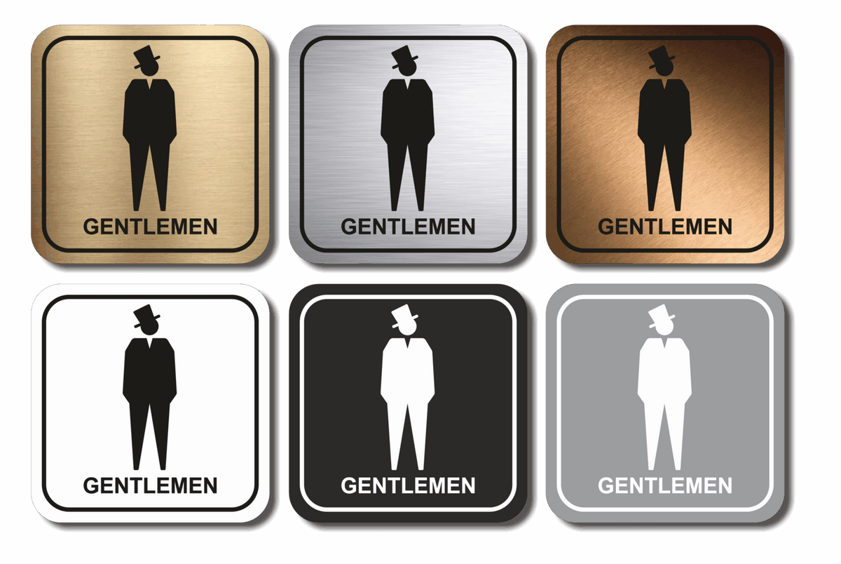 Πινακίδα Σήμανσης WC Aκρυλικό Plexiglass “WC GENTLEMEN” 110mm x 110mm