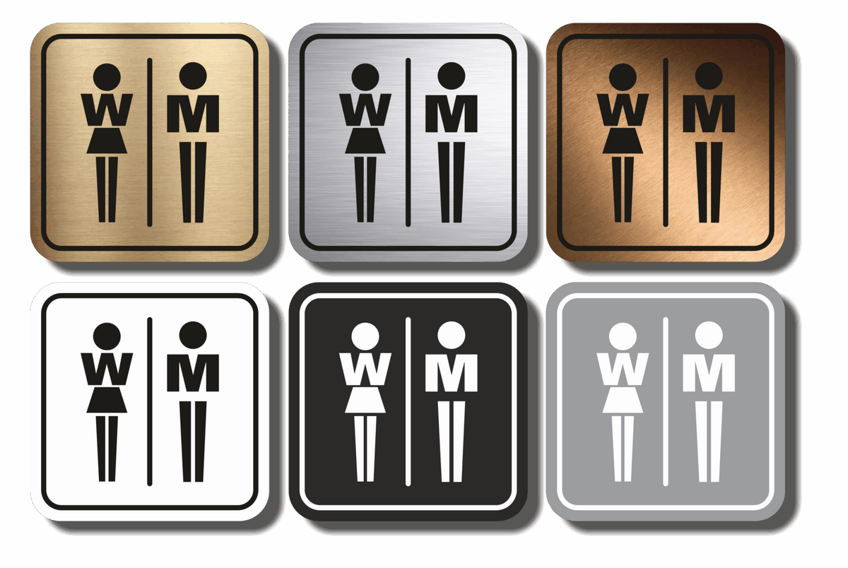 Πινακίδα Σήμανσης WC Aκρυλικό Plexiglass “WC” 110mm x 110mm