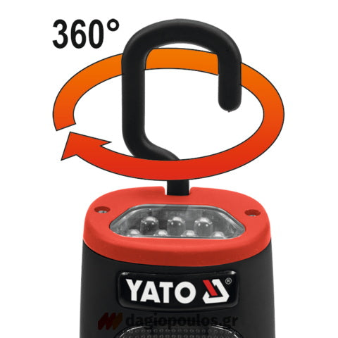 Yato YT-08507 Φακός Χειρός Επιθεώρησης & Εργασίας Περιστρεφόμενης Κεφαλής 30+7 LED 140 Lumens