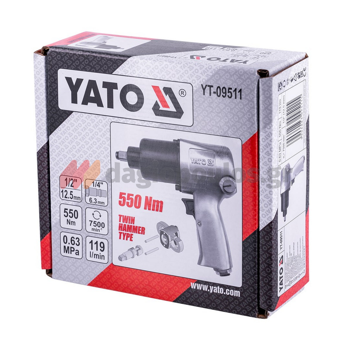 Yato ΥΤ-09511 Αερόκλειδο (Μπουλονόκλειδο) Αλουμινίου 1/2"
