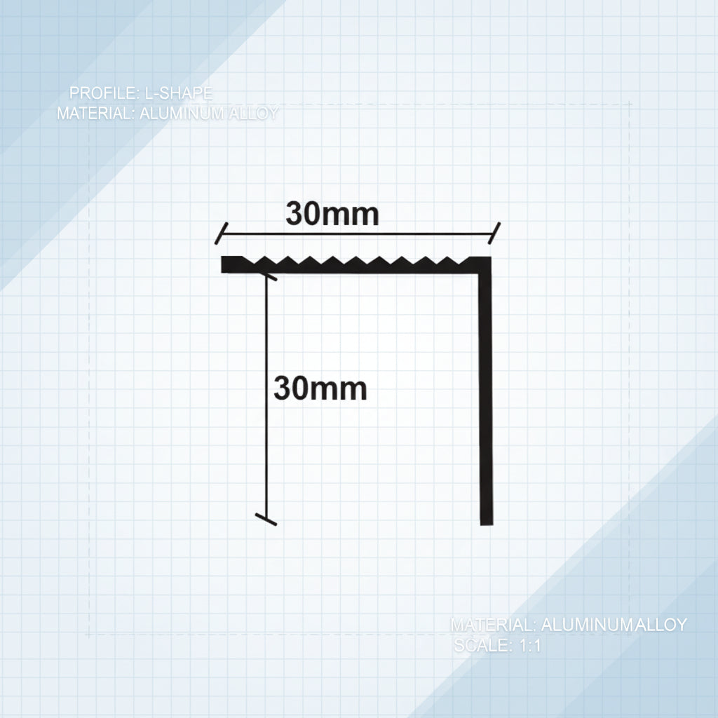 Προφίλ Παρκέ - Laminate Γωνιά 30mm x 30mm 2.75mtr ΑΣΗΜΙ