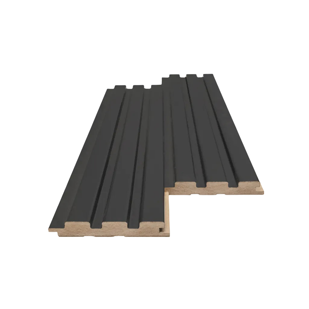 3D Wall Panel MDF Beat Deluxe 507090 Black Lead Με Πηχάκια 2750mm x 119mm x 16mm