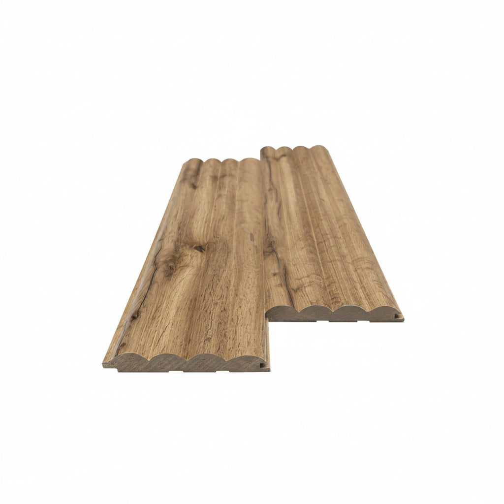 3D Wall Panel MDF Wave Standard 808090 Pecan Με Πηχάκια 2750mm x 119mm x 16mm