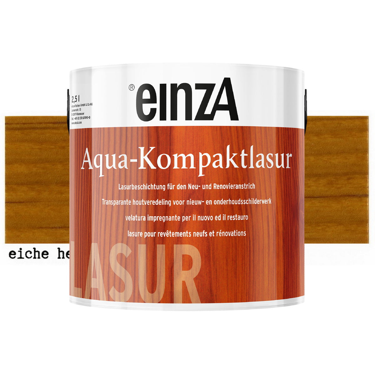 einzA Aqua-Kompaktlasur Βερνίκι Εμποτισμού Προστασίας Ξύλου Νερού ΔΡΥΣ ΑΝΟΙΚΤΗ (EICHE HELL)