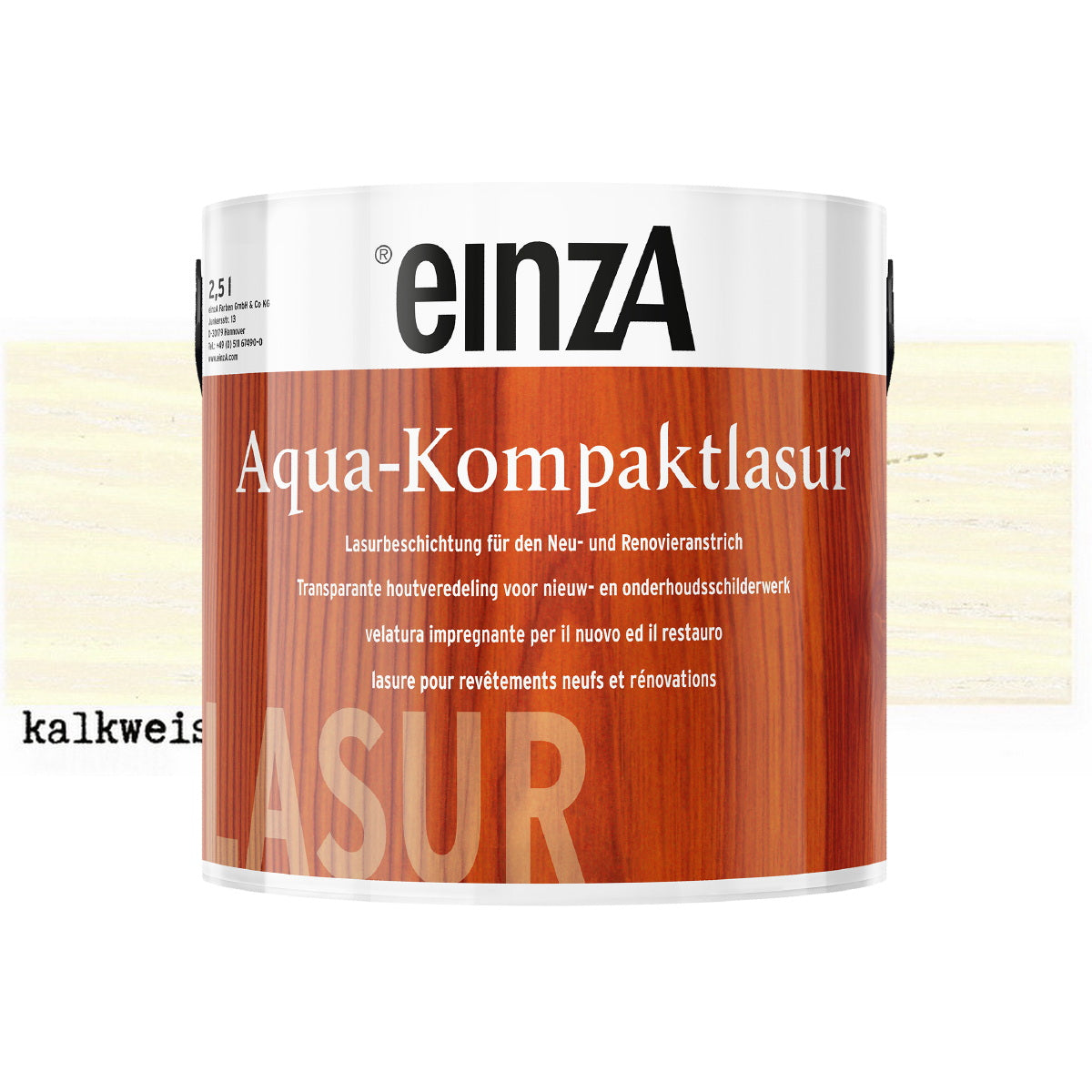 einzA Aqua-Kompaktlasur Βερνίκι Εμποτισμού Προστασίας Ξύλου Νερού ΛΕΥΚΟ (KALKWEISS)