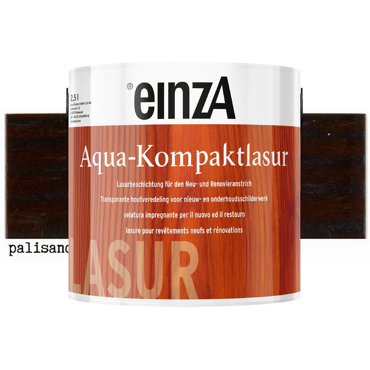 einzA Aqua-Kompaktlasur Βερνίκι Εμποτισμού Προστασίας Ξύλου Νερού ΠΑΛΙΣΑΝΔΡΟΣ (PALISANDER)