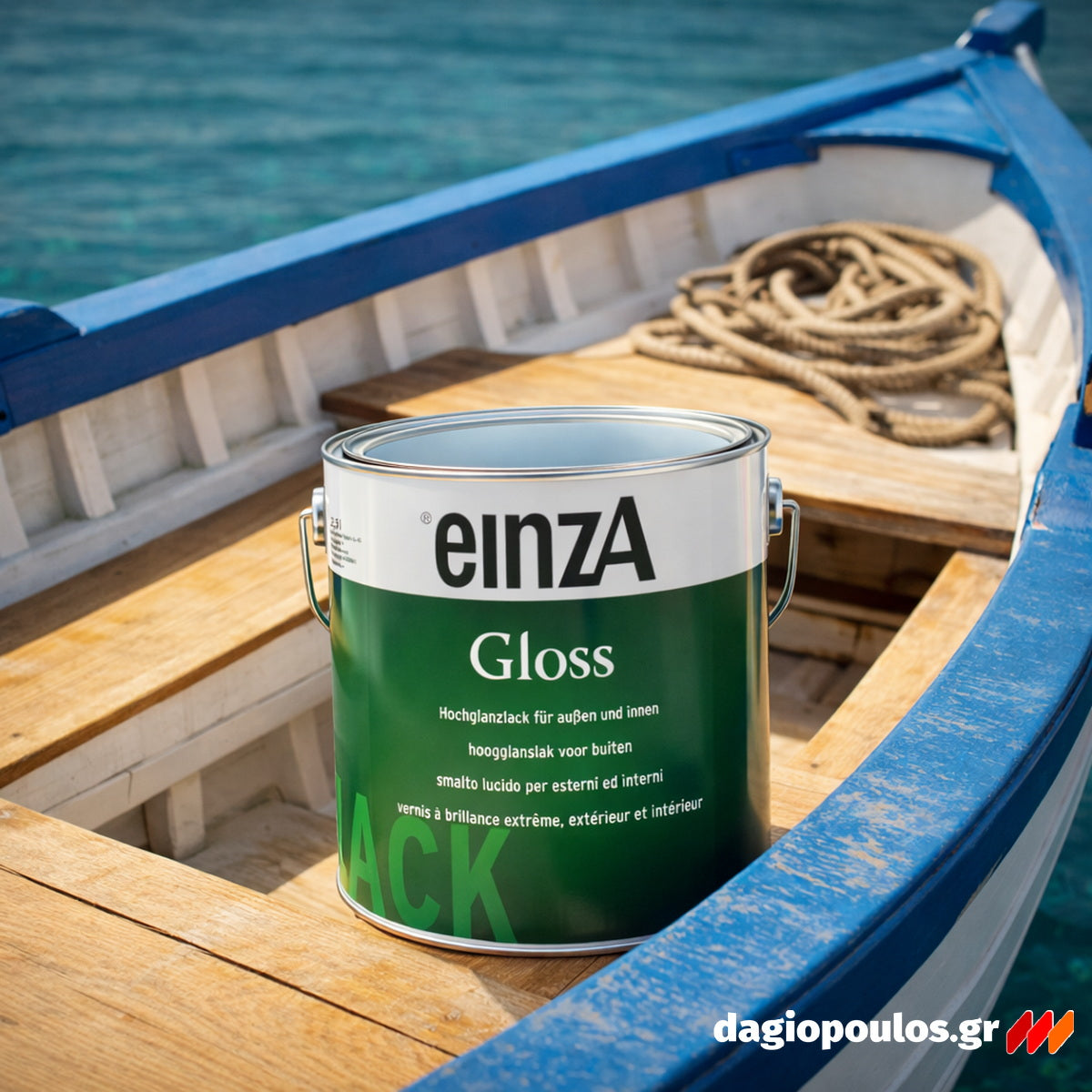 einzA Gloss Hochglanzlack Ρεπολίνη Πολυουρεθάνης Διαλύτου Γυαλιστερή ΛΕΥΚΗ