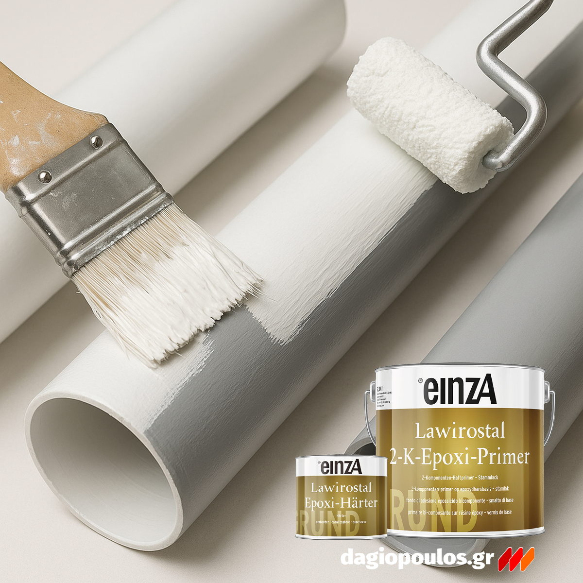 einzA Lawirostal 2-K-Epoxi-Primer Εποξειδικό Αστάρι 2 Συστ.Πολλαπλών Επιφανειών ΛΕΥΚΟ