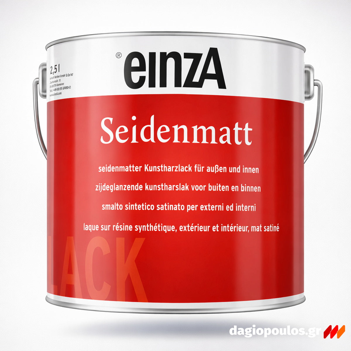 einzA Seidenmatt Buntlack Ρεπολίνη Πολυουρεθάνης Διαλυτικού Satin Ημιματ ΛΕΥΚΗ