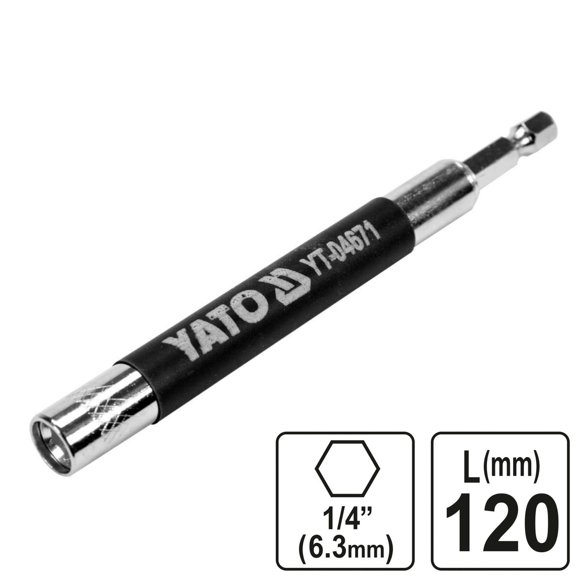 Yato YT-04671 Μαγνητικός Φορέας Προέκταση 1/4" 120mm Μεγάλου Μήκους
