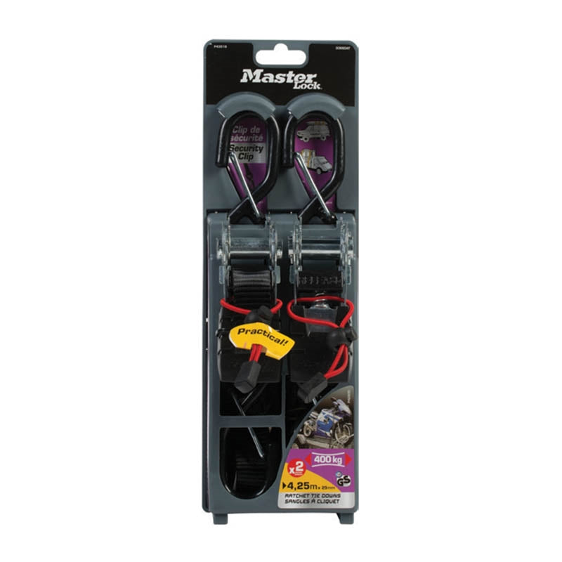 Master Lock 3066EURDAT Ιμάντες Πρόσδεσης Φορτίου Με Καστάνια 4,25m x 25mm Σετ 2 Τεμ
