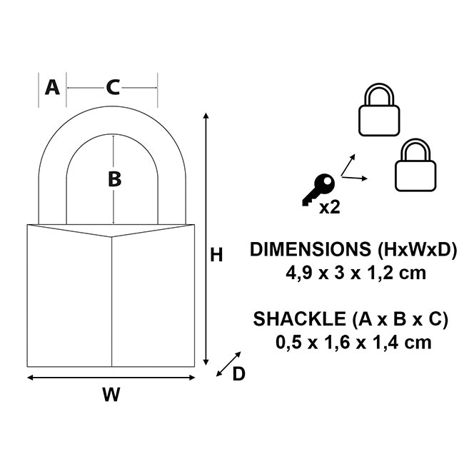 Master Lock 130QΣυ λογή Λουκέτο Ορειχάλκινα 30mm Σετ 4 Τεμ Με Ίδιο Κλειδί