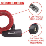 Master Lock 8127EURPRO Κλειδαριά Ποδηλάτου Συρματόσκοινο 8mm x 180cm Σε Διάφορα Χρώματ
