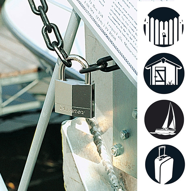 Master Lock 640EURD Λουκέτο Ορειχάλκινο Επινικελωμένο Ανοξείδωτο Inox 40mm