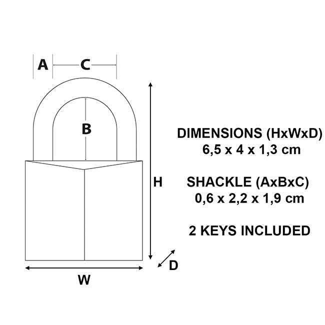 Master Lock 640EURD Λουκέτο Ορειχάλκινο Επινικελωμένο Ανοξείδωτο Inox 40mm