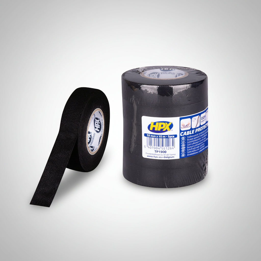 HPX Cable Protection Υφασμάτινη Ταινία Προστασίας Καλωδίων 19mm x 10mtr Μαύρη