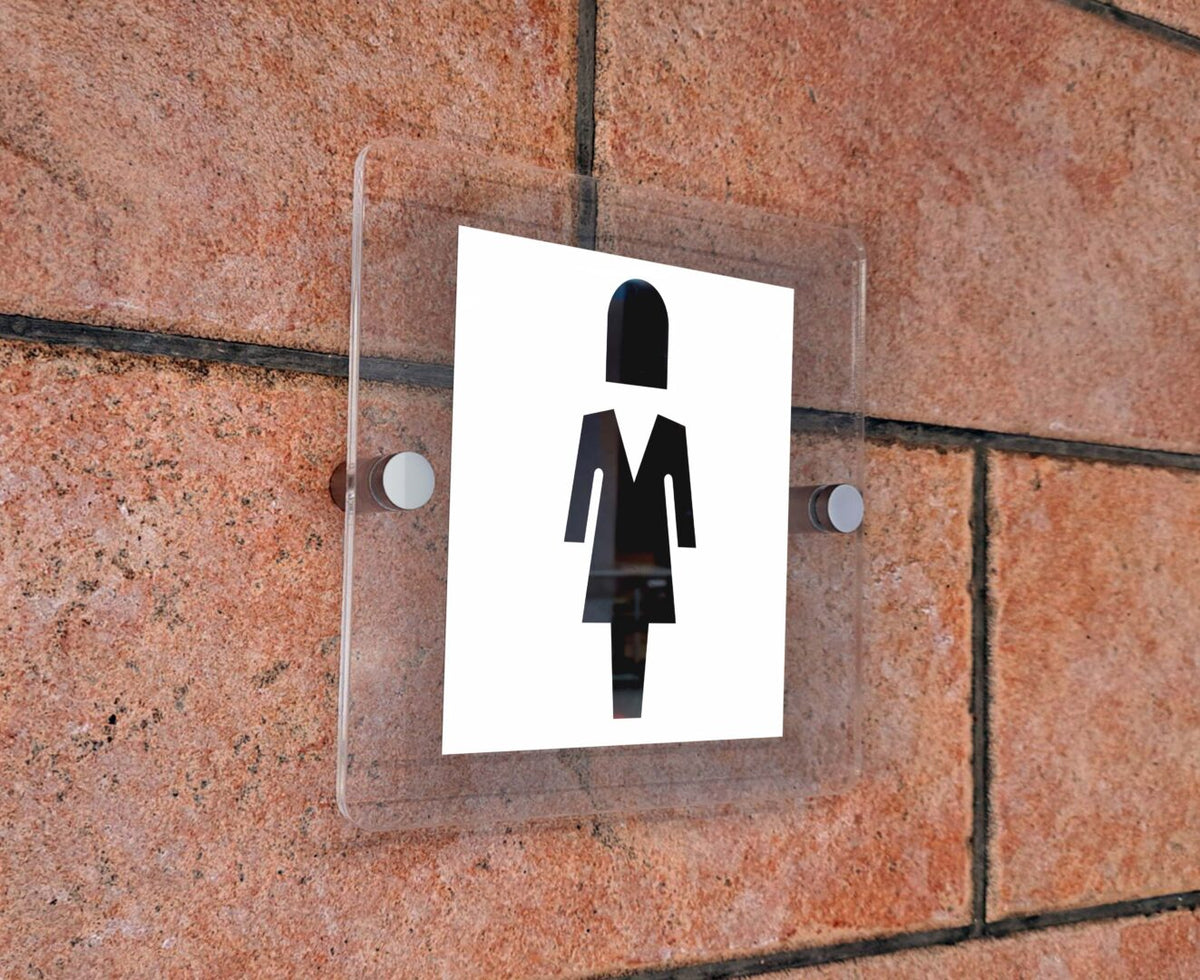 Πινακίδα Σήμανσης WC Ακρυλικό Plexiglass “WC ΓΥΝΑΙΚΩΝ” 150mm x 150mm