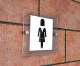 Πινακίδα Σήμανσης WC Ακρυλικό Plexiglass “WC ΓΥΝΑΙΚΩΝ” 150mm x 150mm
