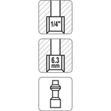 Yato YT-2403 Ταχυσύνδεσμος Αέρος Αρσενικός Με Θηλυκό Βιδωτό 1/4"