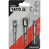 Yato YT-04685 Αντάπτορες Για Καρυδάκια & Εξαρτήματα 1/4" 3/8" 1/2" Εξάγωνοι HEX Σετ 3 Τεμ