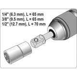 Yato YT-04685 Αντάπτορες Για Καρυδάκια & Εξαρτήματα 1/4" 3/8" 1/2" Εξάγωνοι HEX Σετ 3 Τεμ