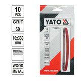 Yato YT-09743 Γυαλόχαρτο Ταινία Λείανσης Ξύλου - Μετάλλου 10x330mm Ν.60 Σετ 10 Τμχ.