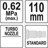 YATO - ΠΙΣΤΟΛΙ ΑΕΡΑ ΜΑΚΡY TURBO  YT-23723
