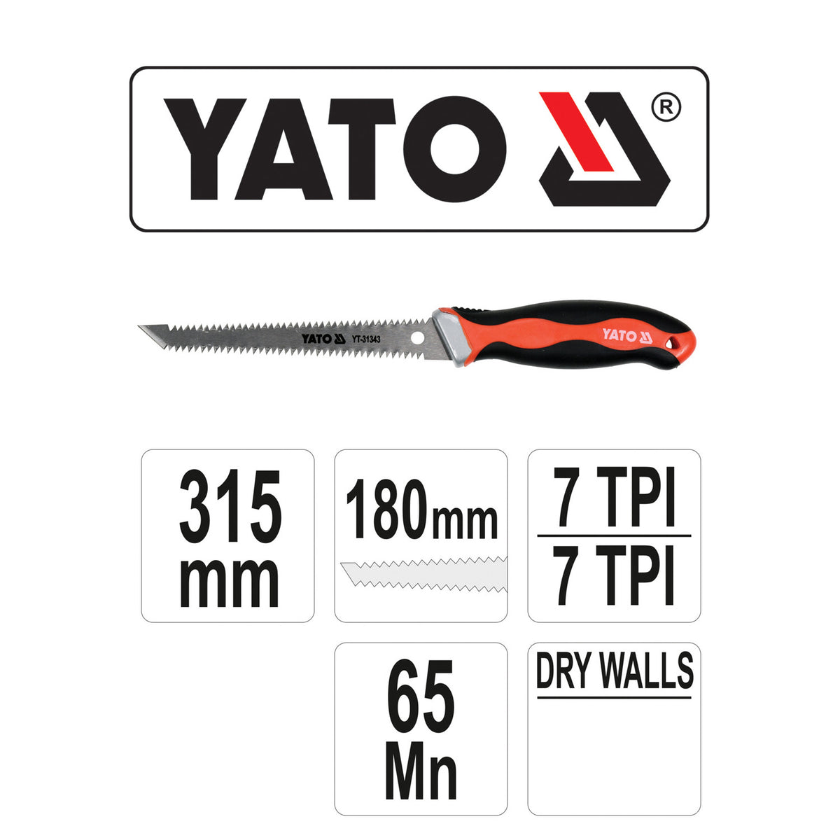 Yato YT-31343 Πριόνι Γυψοσανίδας - Ξύλου - Πλαστικών Τριπλής Κοπής 315mm