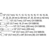 YATO - ΚΑΡΥΔΑΚΙΑ  ΣΕΤ ΚΑΣΤ CrV 1/2” - 25 ΤΜΧ YT-38741