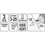 Yato YT-44731 Συλλογή Τρυπάνια Κωνικά (Φρέζες) Με Διαβάθμιση Σετ 3 Τεμ