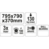 Yato YT-55210 Εργαλειοφόρος Τροχήλατος Tρόλεϊ Εργασίας