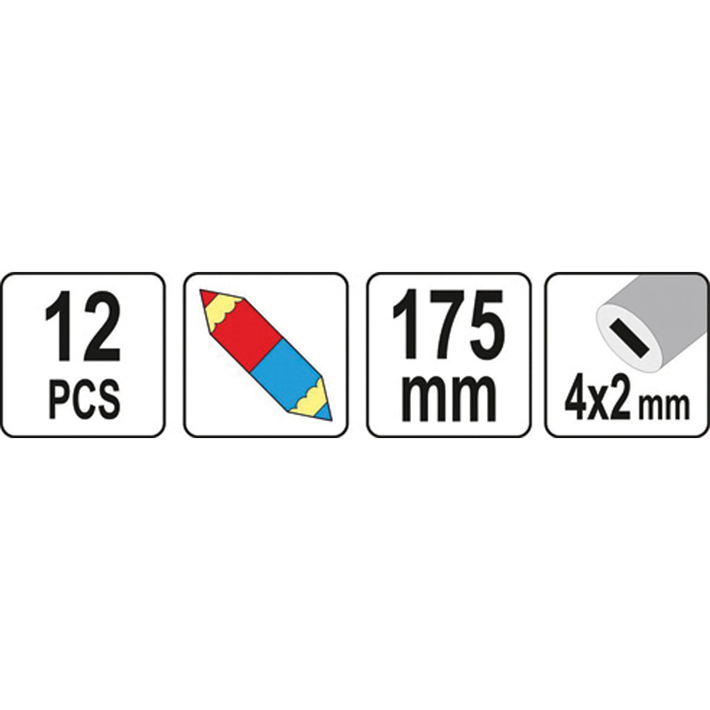 Yato YT-69940 Μολύβια Μαραγκών Σετ 12 Τεμ Δίχρωμα