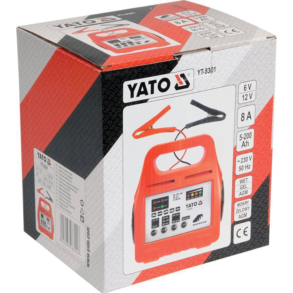 Yato YT-8301 Επαγγελματικός Φορτιστής - Συντηρητής Μπαταρίας Αυτοκινήτου 6 / 12V 8A 5-200Ah
