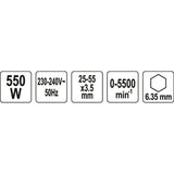 Yato YT-82071 Επαγγελματικό Κατσαβίδι Γυψοσανίδας 550Watt