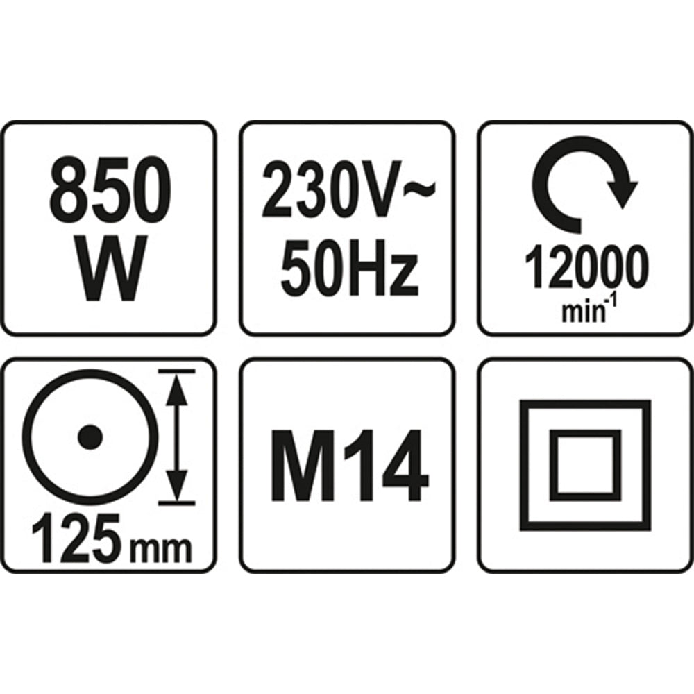 Yato YT-82097 Ηλεκτρικός Γωνιακός Τροχός 125mm 850Watt SLIM BODY