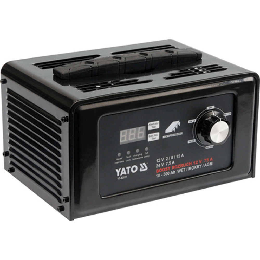 Yato YT-83051 Επαγγελματικός Φορτιστής - Συντηρητής Μπαταρίας Αυτοκινήτου 12-24V 15A 300Ah