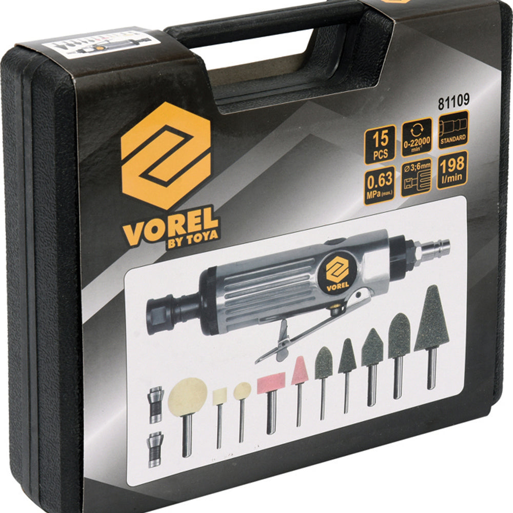 Vorel 81109 Λειαντήρας Αέρος Με Εξαρτήματα - Βαλίτσα
