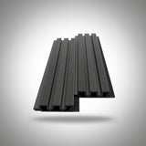 3D WPC Συνθετικό Panel 2ης Γενιάς Με Πηχάκια 5570 Dark Grey 25mm x 147.5mm 2.9mtr