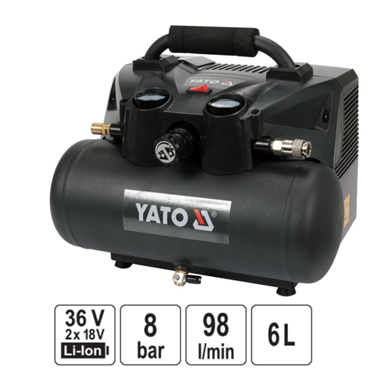 Yato YT-23242 Επαγγελματικός Αεροσυμπιεστής Μπαταρίας 6Ltr 36V (18V*2) SOLO